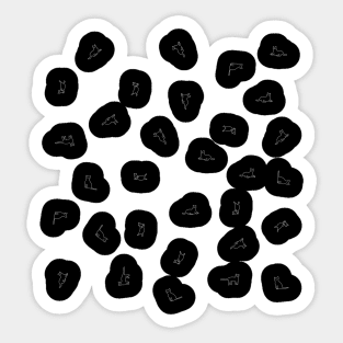 expressionless cats pattern spaced out Sticker